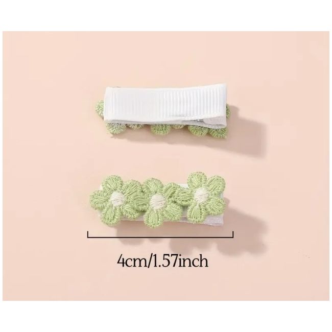 Set de 2 clame cu floricele crosetate mdtuc05