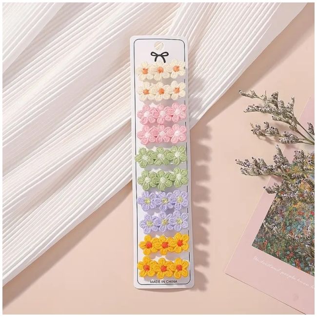 Set de 2 clame cu floricele crosetate mdtuc05