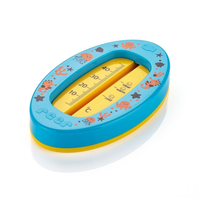 Termometru de baie pentru copii, fara mercur, fara BPA, 0+ luni, albastru, Reer 24123
