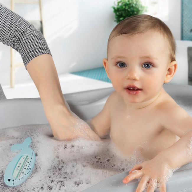 Termometru de baie pentru copii MyHappyBath Whale, fara mercur, fara BPA, 0+ luni, Reer 24063