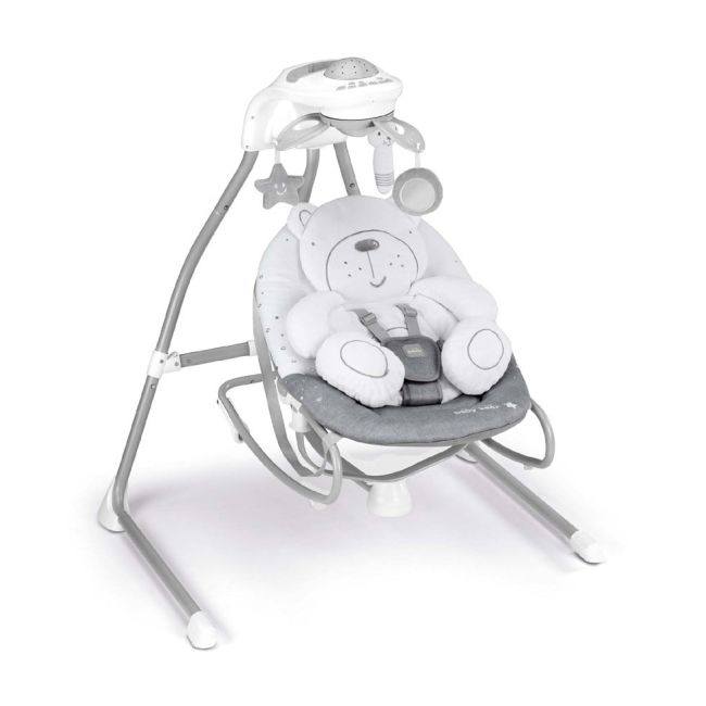 Balansoar Si Scaun 2 In 1 Cu Melodii Si Sunete, 4 Viteze Pentru Leganare Bebe, Proiector De Lumina, Orso Grigio Pjbs347/247
