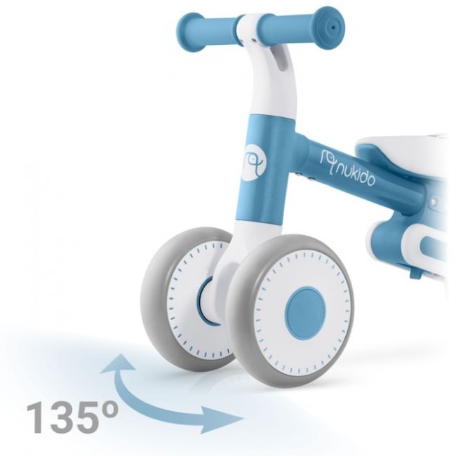 Bicicleta fara pedale pentru copii, 51 x 18.5 x 36 cm, roti eva, nukido nk-603 - albastru edeedi760303