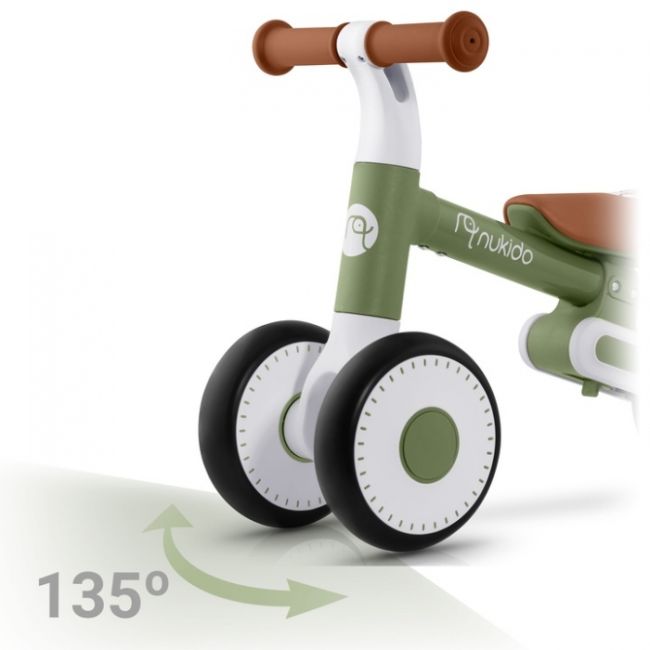 Bicicleta fara pedale pentru copii, 51 x 18.5 x 36 cm, roti eva, nukido nk-603 - verde edeedi760305