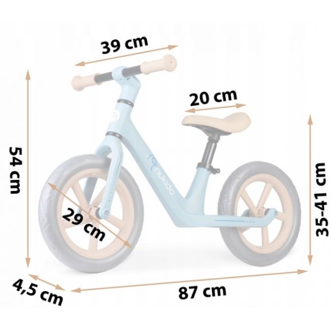 Bicicleta fara pedale pentru copii, 87 x 39 x 54 cm, roti eva, light flee nukido nk-604 - albastru edeedi760402