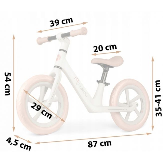 Bicicleta fara pedale pentru copii, 87 x 39 x 54 cm, roti eva, light flee nukido nk-604 - bej edeedi760405