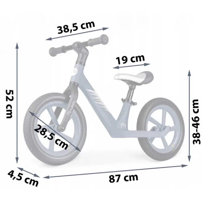 Bicicleta fara pedale pentru copii, 87 x 39 x 54 cm, roti eva, light flee nukido nk-604 - bleumarin edeedi760421