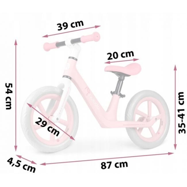 Bicicleta fara pedale pentru copii, 87 x 39 x 54 cm, roti eva, light flee nukido nk-604 - roz edeedi760404