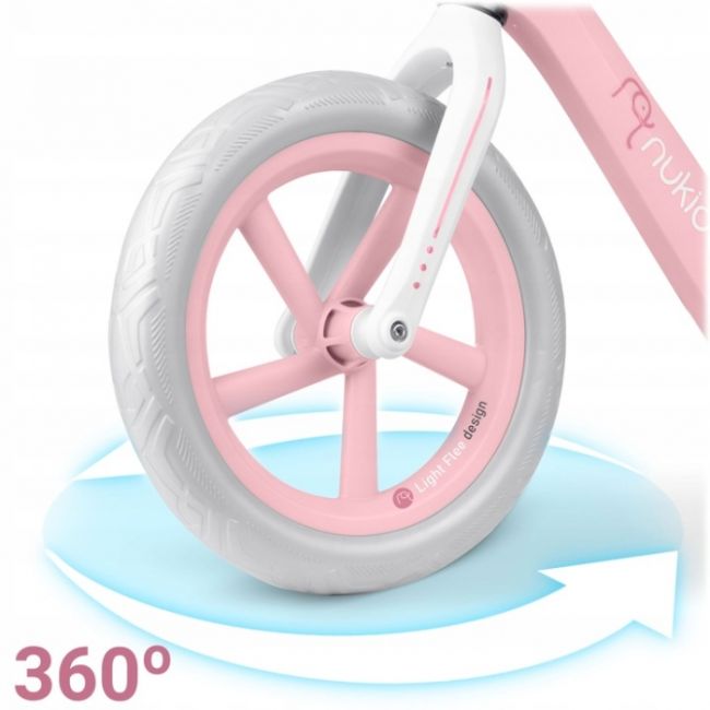 Bicicleta fara pedale pentru copii, 87 x 39 x 54 cm, roti eva, light flee nukido nk-604 - roz edeedi760404