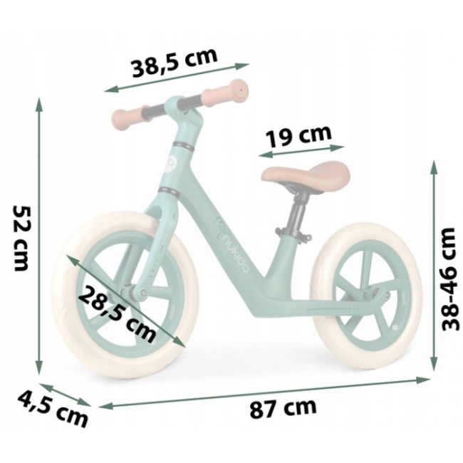Bicicleta fara pedale pentru copii, 87 x 39 x 54 cm, roti eva, light flee nukido nk-604 - verde edeedi760403
