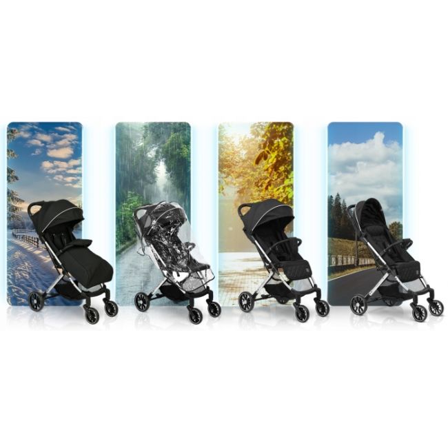 Carucior sport pentru copii, 78 x 33 x 104 cm, nukido paseo 716000 - negru edeedi716000