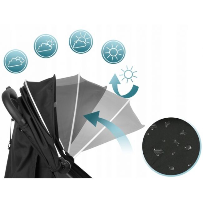 Carucior sport pentru copii, 78 x 33 x 104 cm, nukido paseo 716000 - negru edeedi716000
