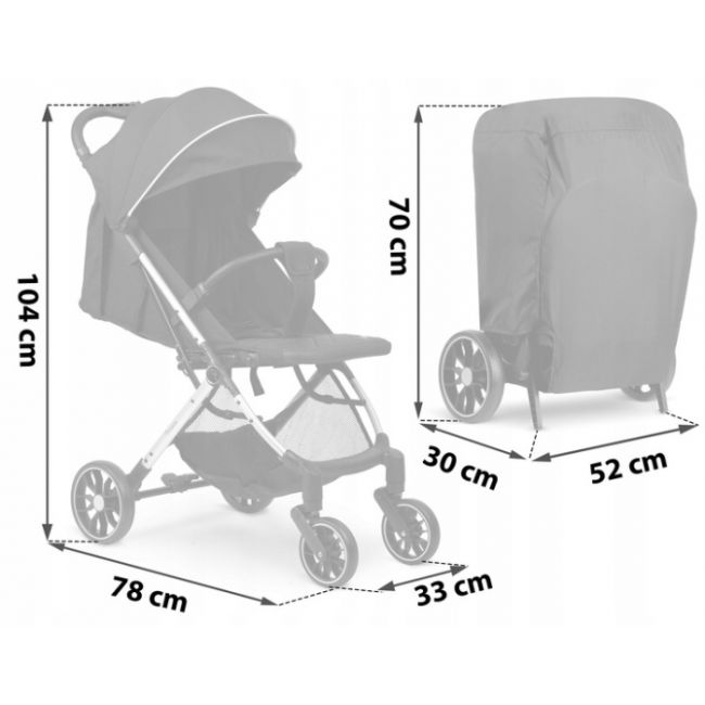 Carucior sport pentru copii, 78 x 33 x 104 cm, nukido paseo 716000 - negru edeedi716000