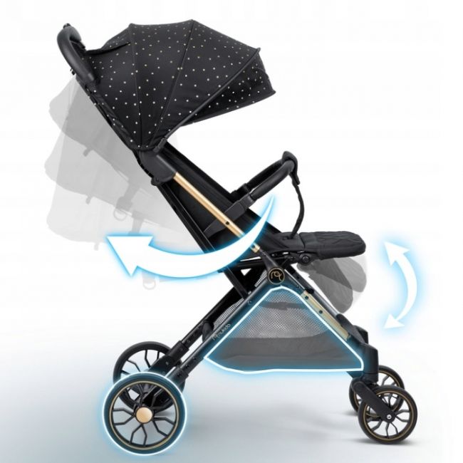 Carucior sport pentru copii, 78 x 33 x 104 cm, nukido paseo 716001 - negru cu auriu edeedi716001