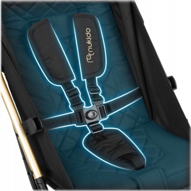 Carucior sport pentru copii, 78 x 33 x 104 cm, nukido paseo 716001 - negru cu auriu edeedi716001