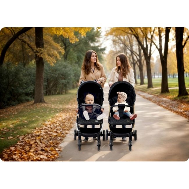 Carucior sport pentru copii, 78 x 33 x 104 cm, nukido paseo 716001 - negru cu auriu edeedi716001