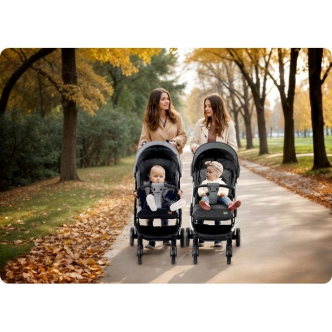 Carucior sport pentru copii, 78 x 33 x 104 cm, nukido paseo 716002 - gri edeedi716002