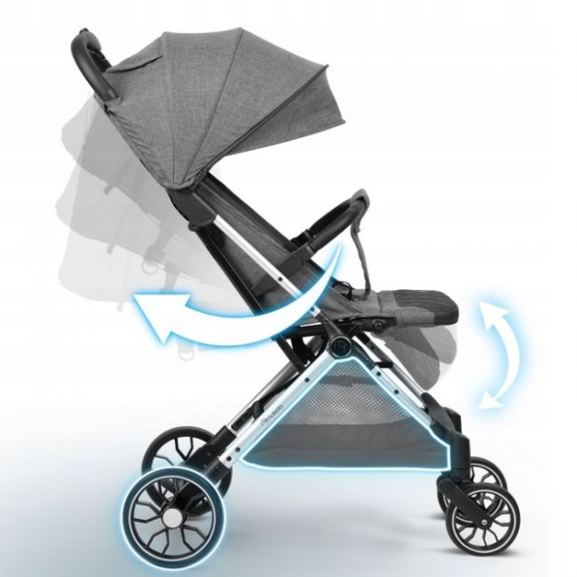 Carucior sport pentru copii, 78 x 33 x 104 cm, nukido paseo 716002 - gri edeedi716002