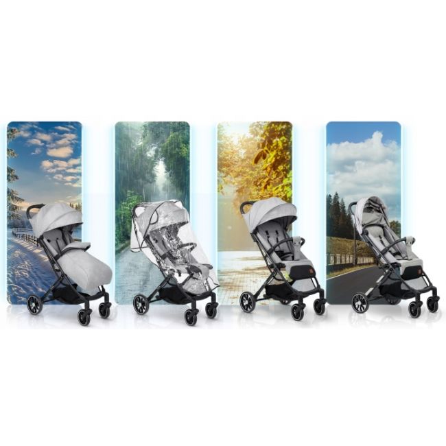 Carucior sport pentru copii, 78 x 33 x 104 cm, nukido paseo 716003 - gri deschis edeedi716003