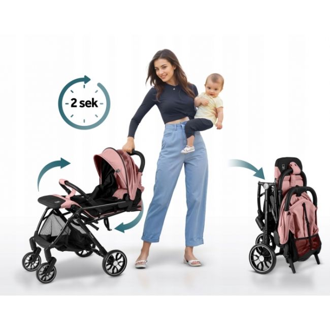 Carucior sport pentru copii, 78 x 33 x 104 cm, nukido paseo 716004 - roz edeedi716004