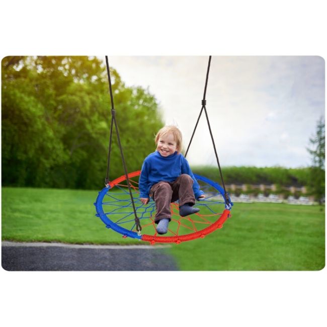 Leagan tip cuib pentru copii xxl, 95 cm, 150 kg, neo-sport 1070, rosu albastru edeedi1070