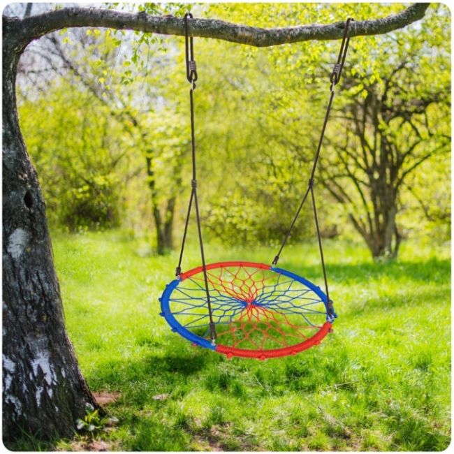Leagan tip cuib pentru copii xxl, 95 cm, 150 kg, neo-sport 1070, rosu albastru edeedi1070