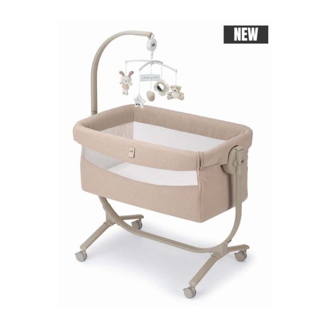 Patut Cu Leganare, Cullami, Co-sleeper 2 In 1, Cu Laterala Culisanta, Cu Setare Unghiulara, Cu Roti, Reglabil In 8 Pozitii Pe Inaltime, Bej Pjbart925-t167