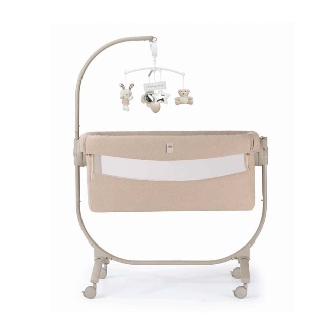 Patut Cu Leganare, Cullami, Co-sleeper 2 In 1, Cu Laterala Culisanta, Cu Setare Unghiulara, Cu Roti, Reglabil In 8 Pozitii Pe Inaltime, Bej Pjbart925-t167