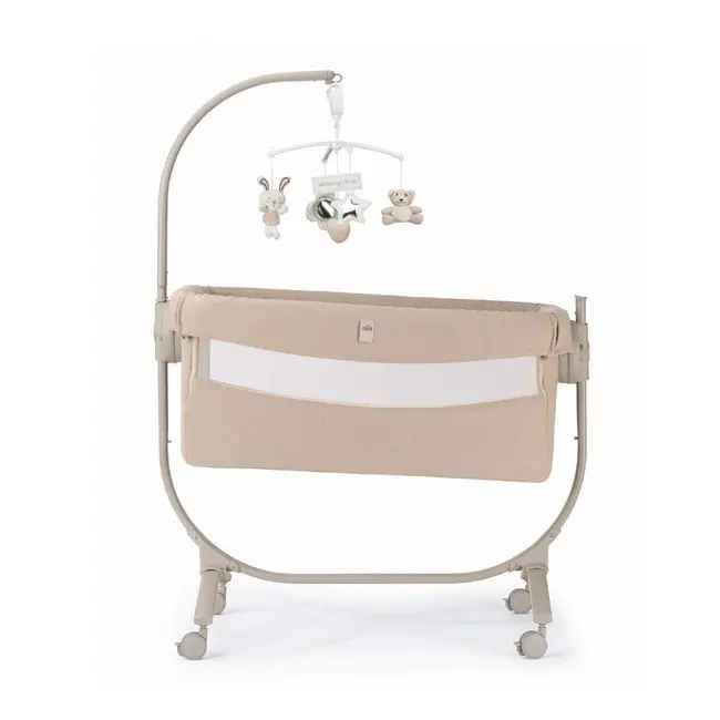 Patut Cu Leganare, Cullami, Co-sleeper 2 In 1, Cu Laterala Culisanta, Cu Setare Unghiulara, Cu Roti, Reglabil In 8 Pozitii Pe Inaltime, Bej Pjbart925-t167