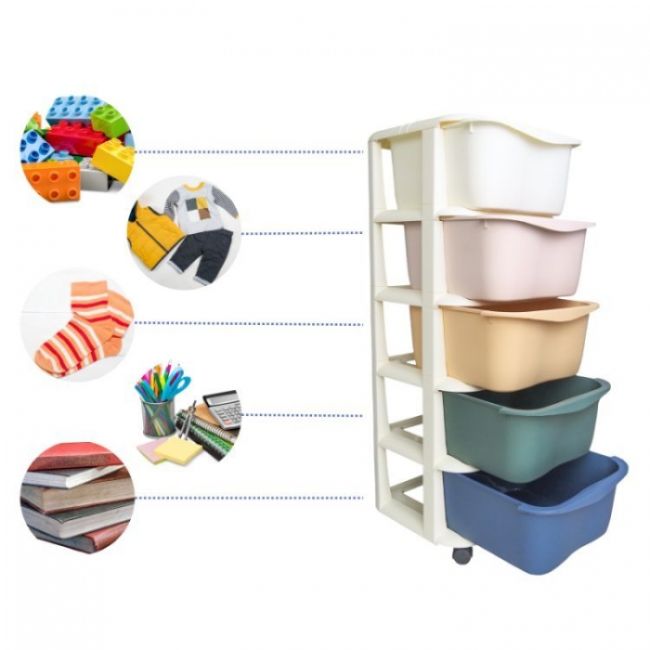 Raft cu 5 compartimente pentru depozitarea diverselor obiecte modernhome po16 - multicolor edeedipo16