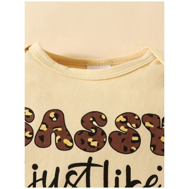 Set de 3 piese - body crem, pantaloni leopard si bentita mdtu46-r2