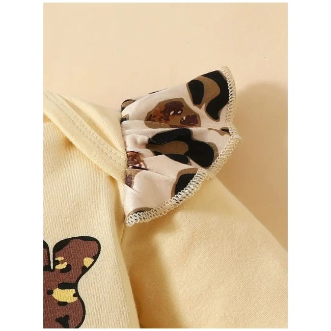 Set de 3 piese - body crem, pantaloni leopard si bentita mdtu46-r2
