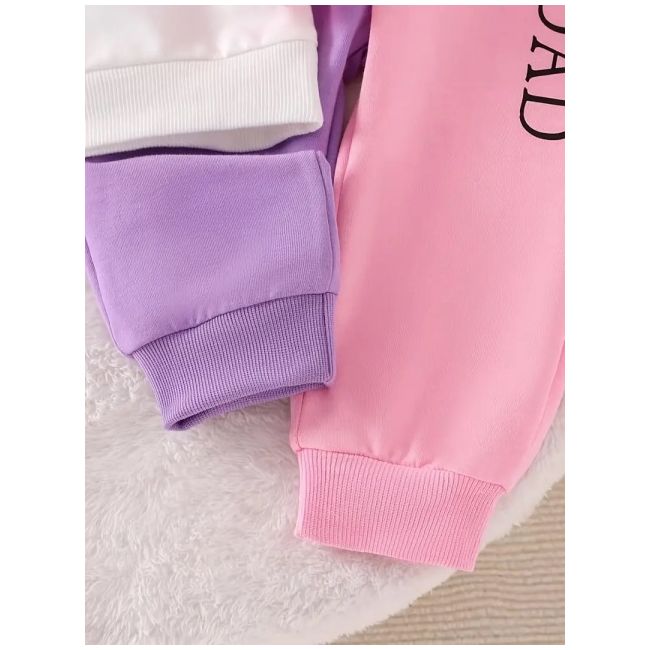 Trening fetite „i ❤️ mom & dad” – set hanorac si pantaloni colorati mbtu47-r1