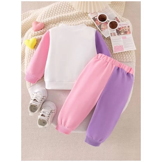 Trening fetite „i ❤️ mom & dad” – set hanorac si pantaloni colorati mbtu47-r1