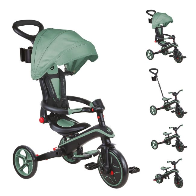 Tricicleta globber explorer 4 in 1 pliabila, culoare verde pal funk732-104