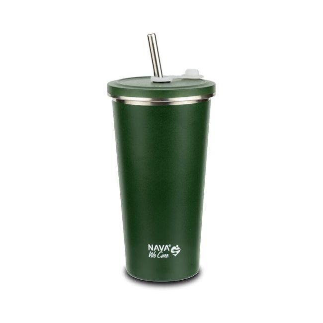 Cana termica cu pai din otel inoxidabil, nava we care, 500 ml, verde smb10-110-040