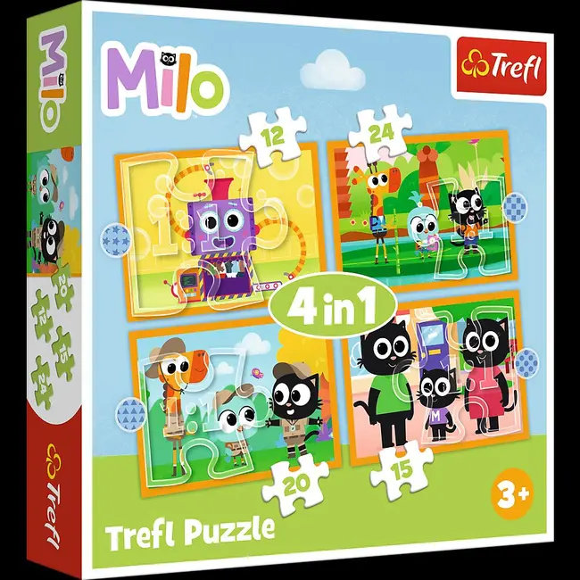 PUZZLE TREFL 4IN1 PLANETA MILO INTALNIRE CU MILO SI PRIETENII VIV34654