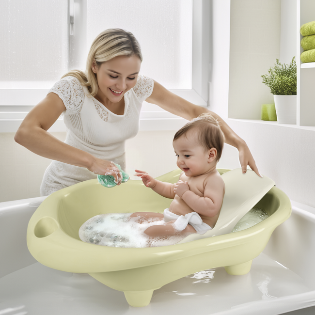 Cadita cu suport anatomic hippo - verde eco