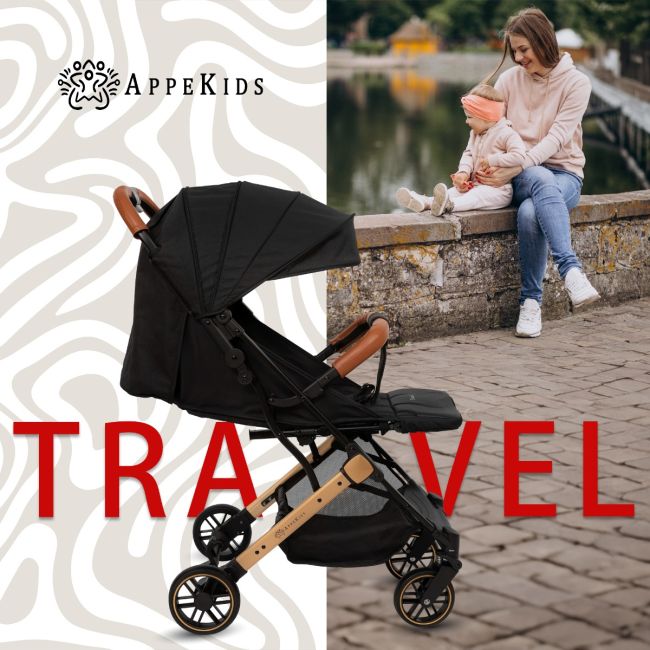Carucior Sport AppeKids Travel, Ultracompact, Tip Troller - Black KRTAK275909