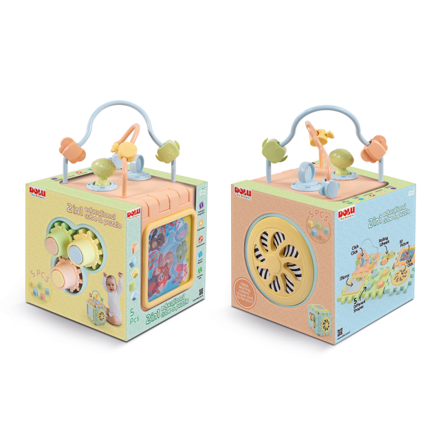 Cub 2 in 1 cu activitati - pastel