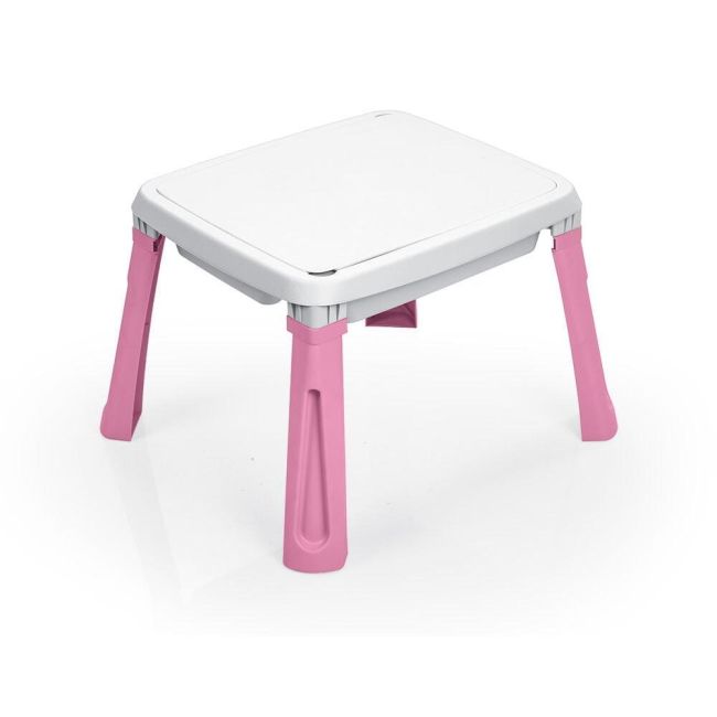 Masuta de activitati 3 in 1 pentru copii - alb& roz