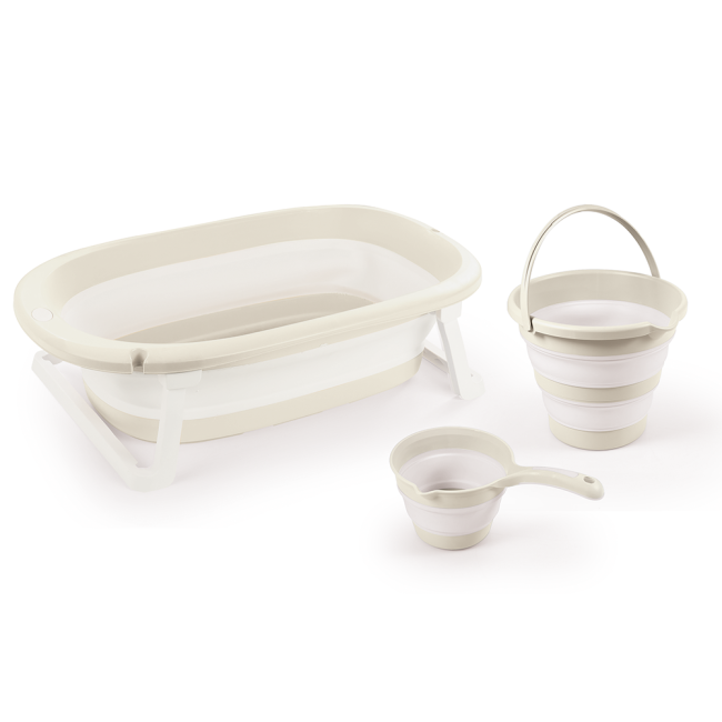 Set 3 in 1 cu cadita pliabila - bej