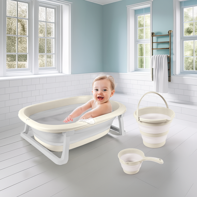 Set 3 in 1 cu cadita pliabila - bej