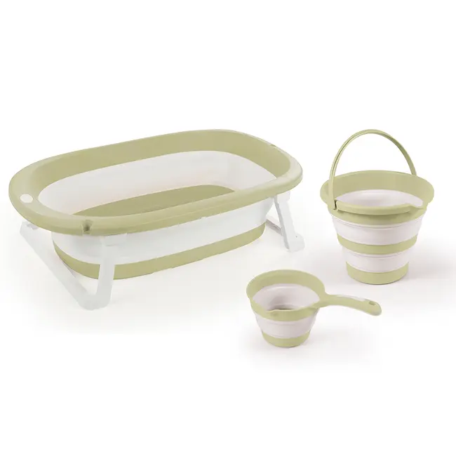 Set 3 in 1 cu cadita pliabila - verde eco