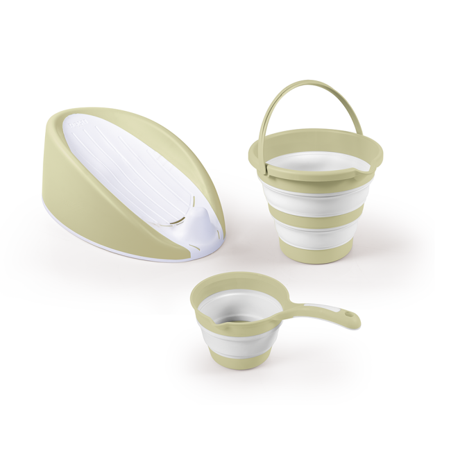 Set 3 in 1 cu suport anatomic pentru cadita - verde eco