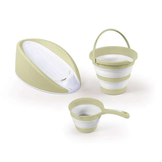 Set 3 in 1 cu suport anatomic pentru cadita - verde eco