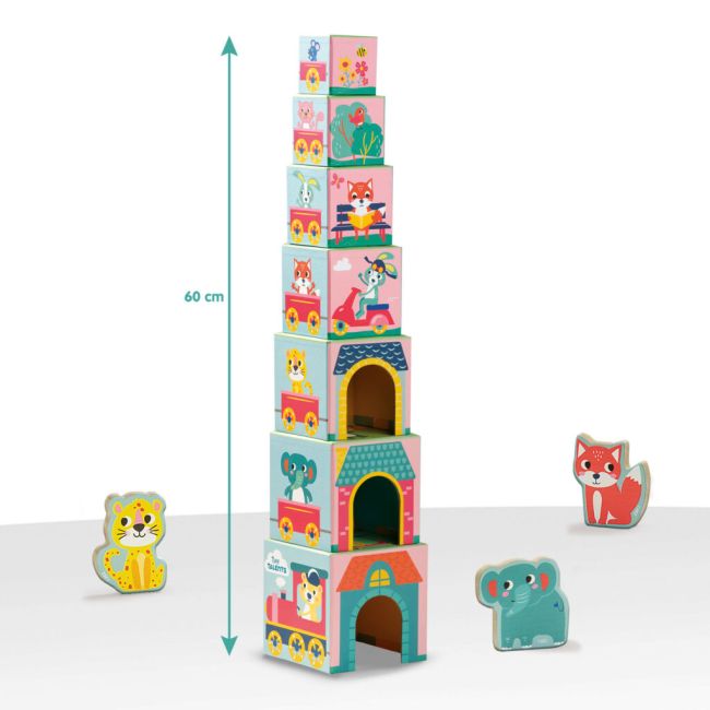 Jucarie de stivuit - turn cu figurine animale sa13142