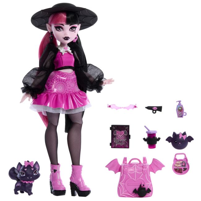 MONSTER HIGH PAPUSA DRACULAURA SI ANIMALUTUL COUNT FABULOUS VIVMTHRP64