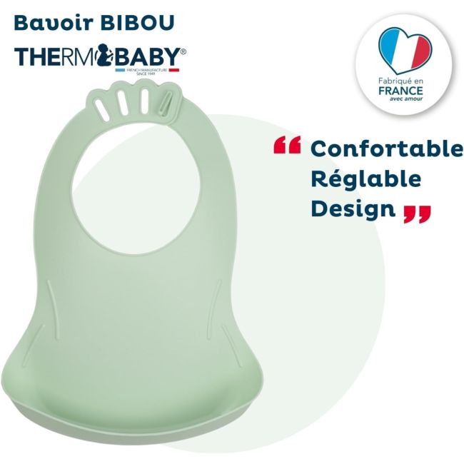 THERMOBABY Baveta pentru bebelusi cu sistem colector al hranei CELADON DNBTHE158059