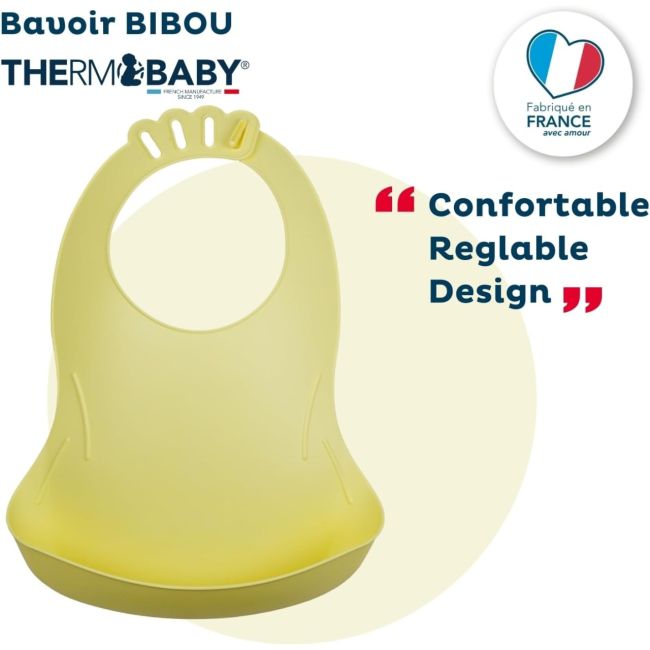 THERMOBABY Baveta pentru bebelusi cu sistem colector al hranei CITRON DNBTHE158007