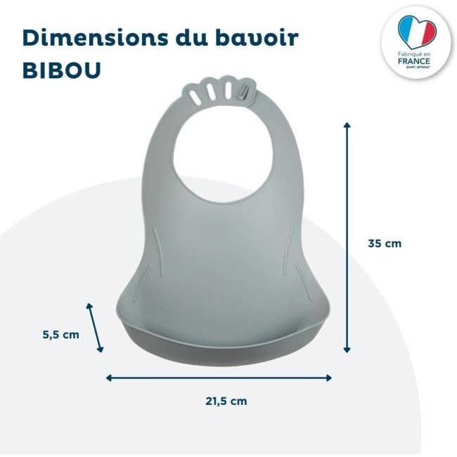 THERMOBABY Baveta pentru bebelusi cu sistem colector al hranei GRIS CHARME DNBTHE158029